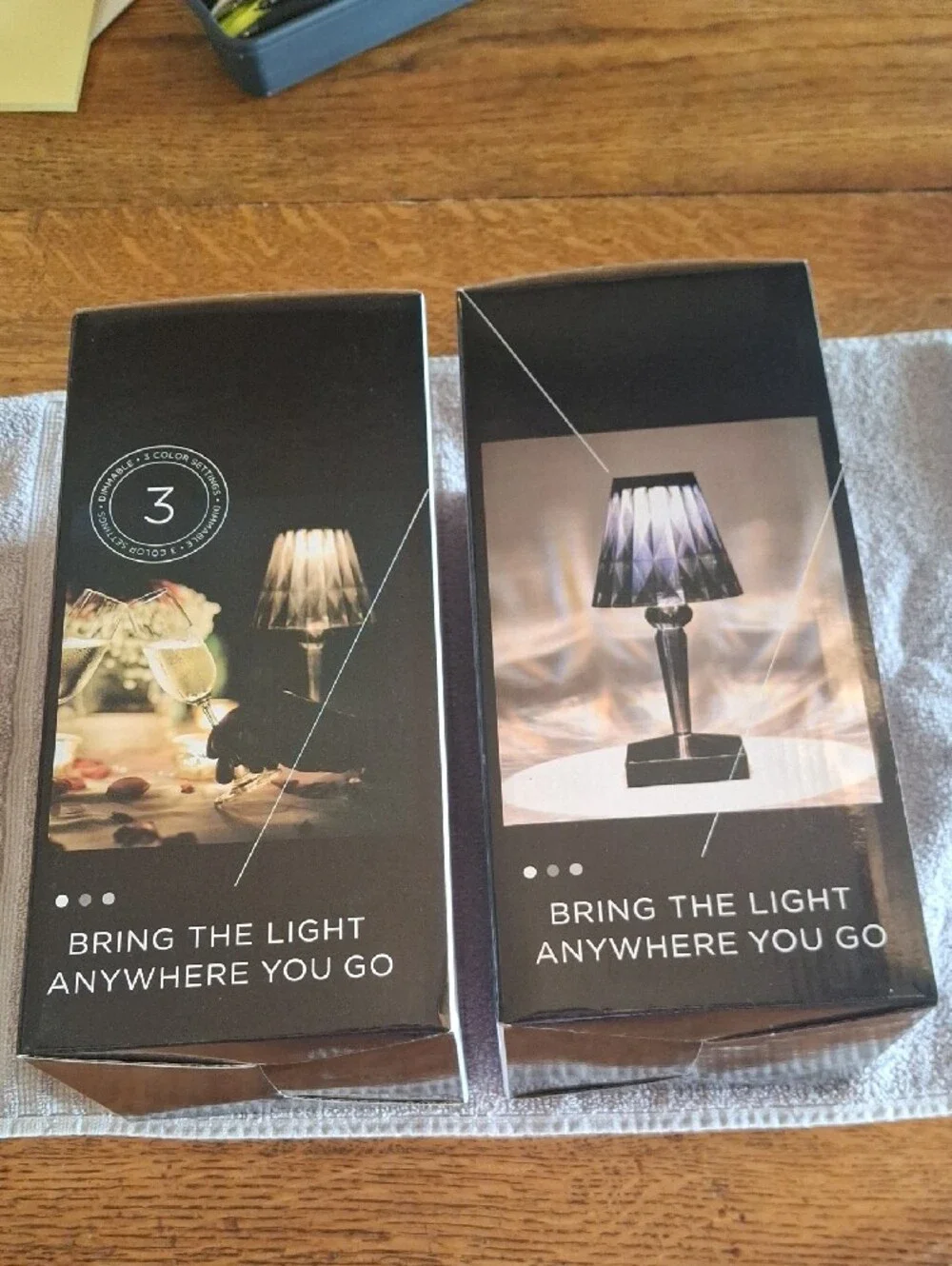 G Home Collection Rechargeable Touch Lamp - Black and Silver Accent